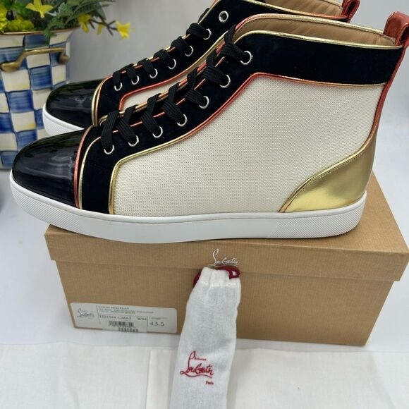 Men's Christian Louboutin SB 22 high top sneakers size 43.5 made in Italy - Picture 7 of 12